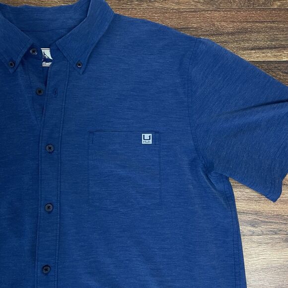 Huk Blue Casual Button Down Shirt - Picture 2 of 9